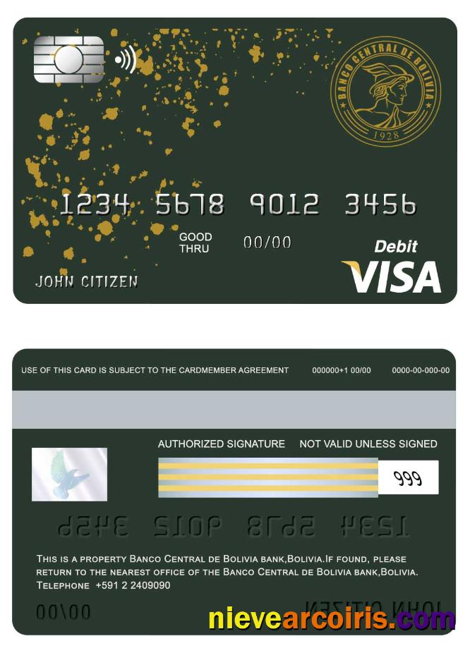 Bolivia Banco Central de Bolivia bank visa card